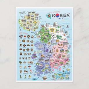 Südkorea-Karte Postkarte