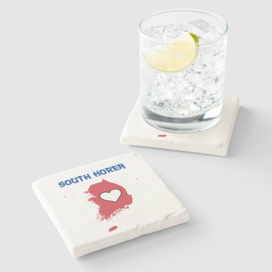 Südkorea-Karte Steinuntersetzer (Seitenansicht)