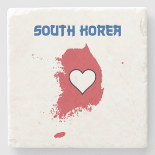Südkorea-Karte Steinuntersetzer