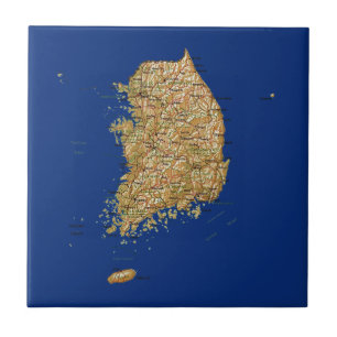 Südkorea-Kartenkachel Fliese