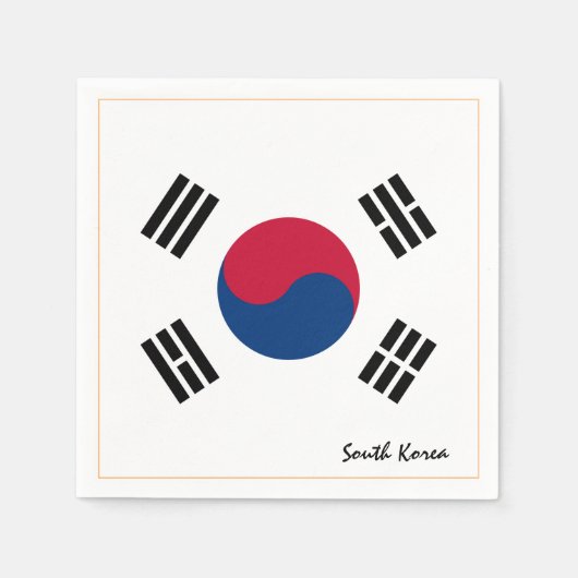Südkorea/Korea Flag Party Fashion/Sportfan Serviette (Vorderseite)