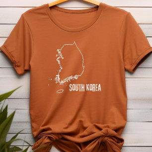 Südkorea Länderkarte Kontur Form der Grenze T-Shirt