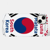 Südkorea - Landesfarben für Flaggen Art Print/Grap Case-Mate iPhone Hülle (Rückseite (Horizontal))