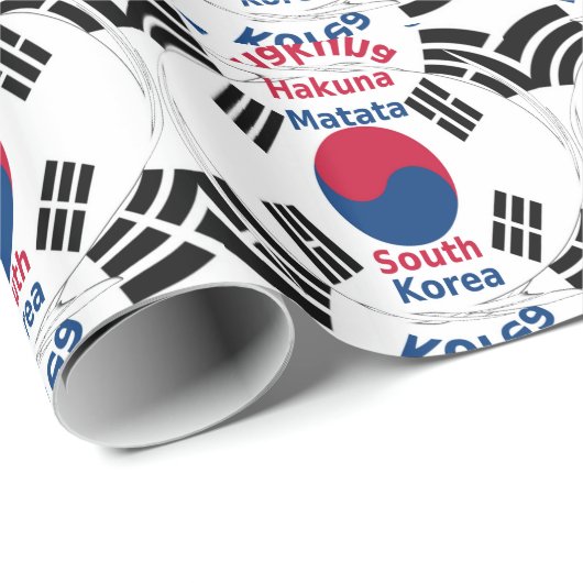 Südkorea - Landesfarben für Flaggen Art Print/Grap Geschenkpapier (Rolleneckpunkt)