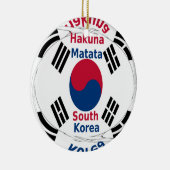 Südkorea - Landesfarben für Flaggen Art Print/Grap Keramikornament (Rechts)