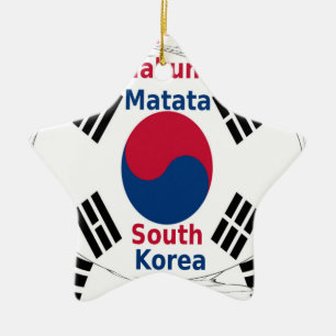 Südkorea - Landesfarben für Flaggen Art Print/Grap Keramikornament