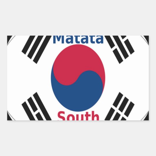 Südkorea - Landesfarben für Flaggen Art Print/Grap Rechteckiger Aufkleber (Vorderseite)