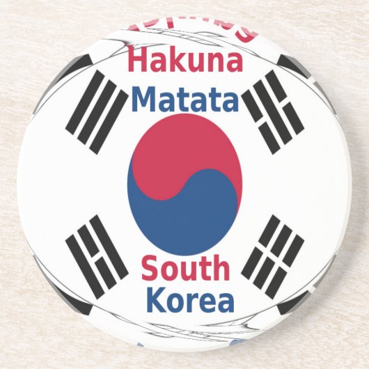 Südkorea - Landesfarben für Flaggen Art Print/Grap Sandstein Untersetzer (Vorne)