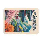 Südkorea Landschaft Illustration Reise Kunst Magnet (Horizontal)