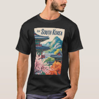 Südkorea Landschaft Illustration Reise Kunst