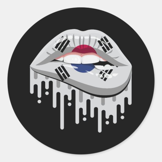 Südkorea Lips Stolperflagge Runder Aufkleber (Vorderseite)
