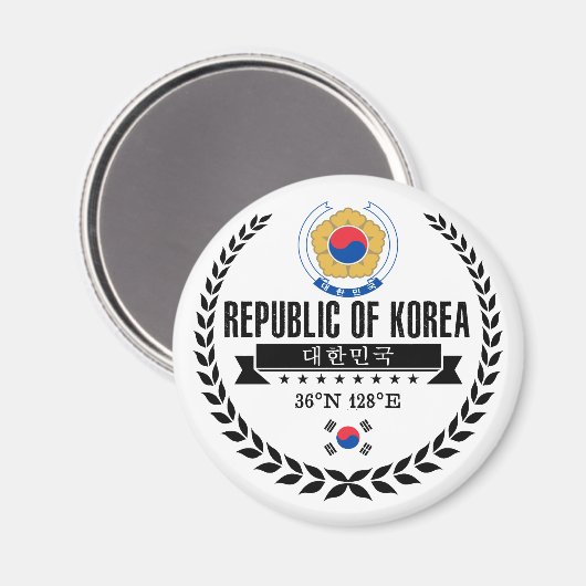 Südkorea Magnet (Vorderseite/Rückseite)