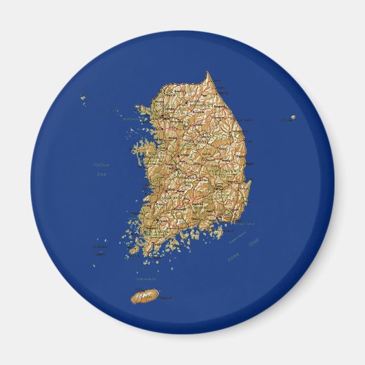 Südkorea Mappnet Magnet (Vorne)