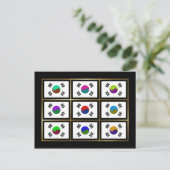 Südkorea Multihaheflaggen Postkarte (Stehend Vorderseite)
