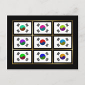 Südkorea Multihaheflaggen Postkarte (Vorderseite)