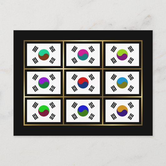 Südkorea Multihaheflaggen Postkarte (Vorderseite)