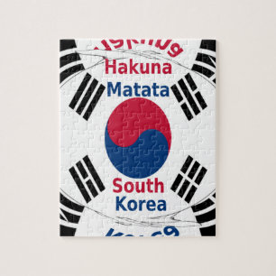 Südkorea Nationale Flaggenfarben Kunstprint/Grafik Puzzle