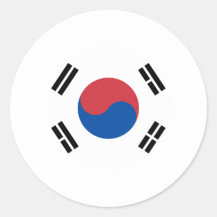 Südkorea Nationalflaggen-Aufkleber Runder Aufkleber