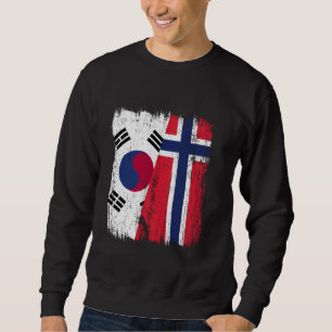 Südkorea Norwegen Halbfahne Südkoreas Norwegen Sweatshirt