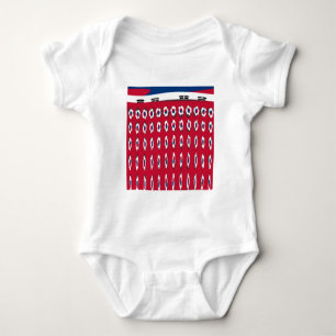 Südkorea Polka Dot Flag Art Design: Eine rote Basi Baby Strampler