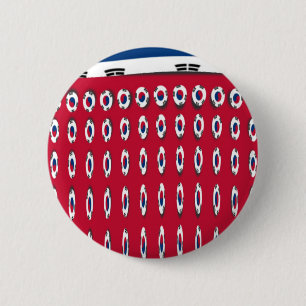 Südkorea Polka Dot Flag Art Design: Eine rote Basi Button