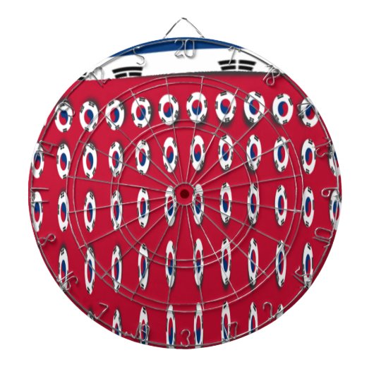 Südkorea Polka Dot Flag Art Design: Eine rote Basi Dartscheibe (vorne)