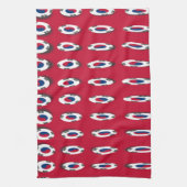 Südkorea Polka Dot Flag Art Design: Eine rote Basi Handtuch (Vertikal)