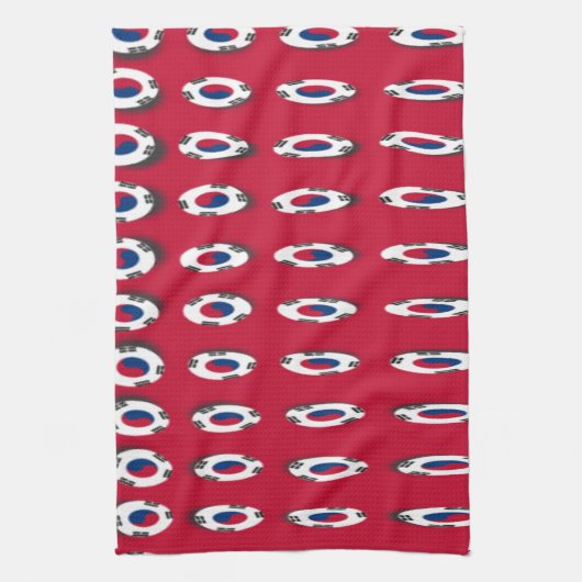 Südkorea Polka Dot Flag Art Design: Eine rote Basi Handtuch (Vertikal)