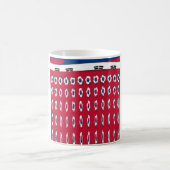 Südkorea Polka Dot Flag Art Design: Eine rote Basi Kaffeetasse (Mittel)