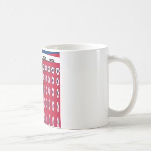 Südkorea Polka Dot Flag Art Design: Eine rote Basi Kaffeetasse (Rechts)