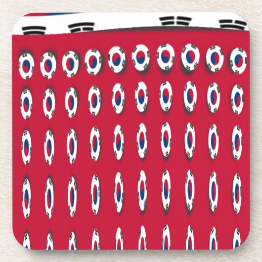 Südkorea Polka Dot Flag Art Design: Eine rote Basi Untersetzer (Vorderseite)