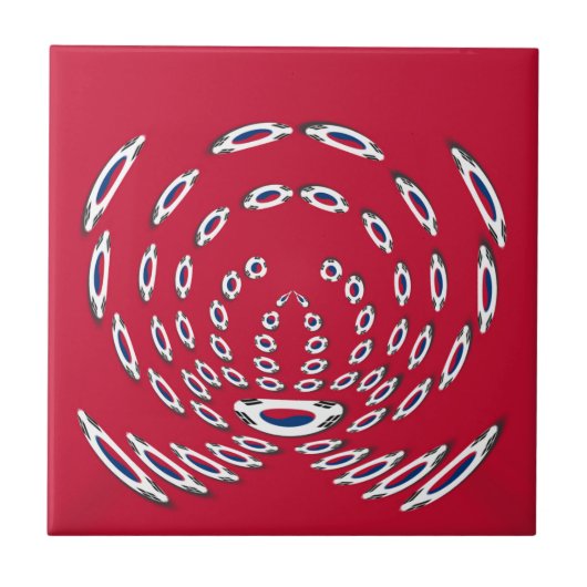 Südkorea Polka Dot Flagge Fliese (Vorderseite)