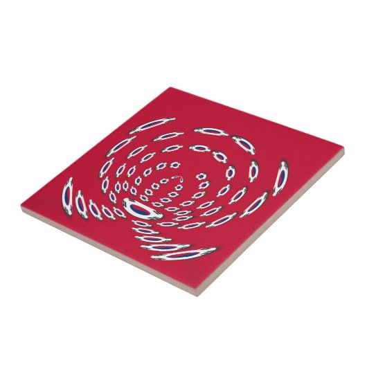 Südkorea Polka Dot Flagge Fliese (Seite)