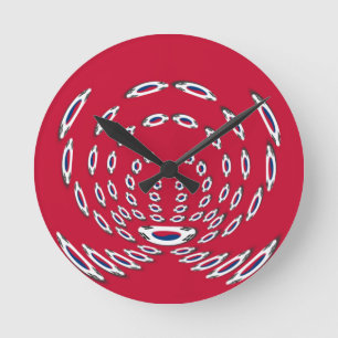 Südkorea Polka Dot Flagge Runde Wanduhr