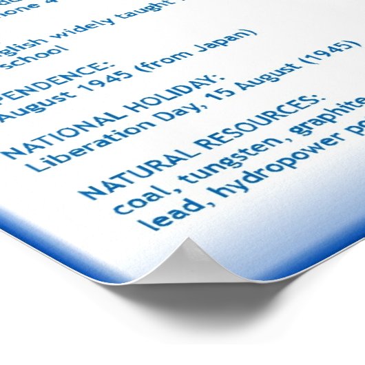 Südkorea Poster (Ecke)