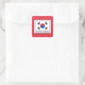 Südkorea Quadratischer Aufkleber (Tasche)