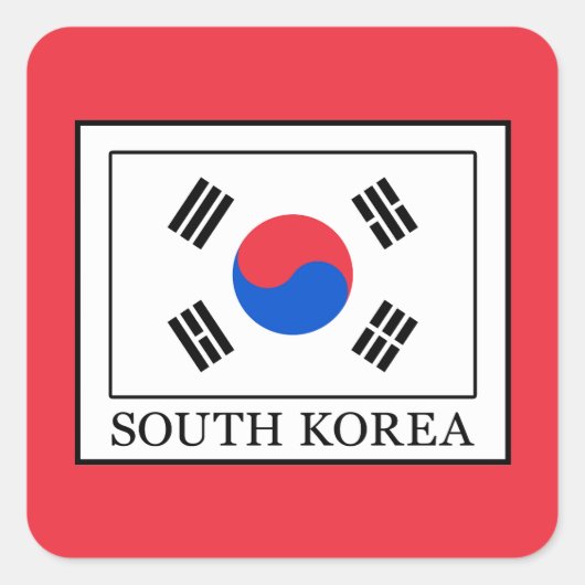 Südkorea Quadratischer Aufkleber (Vorderseite)