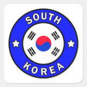Südkorea Quadratischer Aufkleber (Vorderseite)