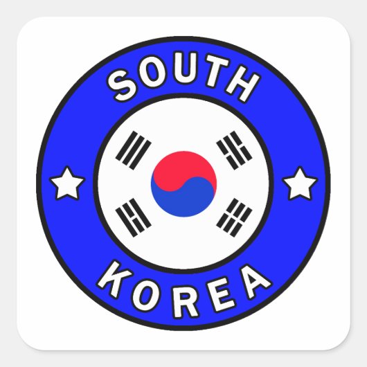 Südkorea Quadratischer Aufkleber (Vorderseite)