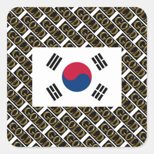 SÜDKOREA QUADRATISCHER AUFKLEBER