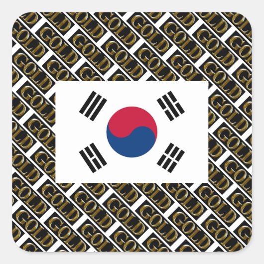 SÜDKOREA QUADRATISCHER AUFKLEBER (Vorderseite)