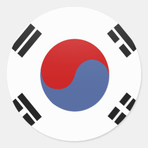 Südkorea - Qualitätsflaggenkreislauf Runder Aufkleber