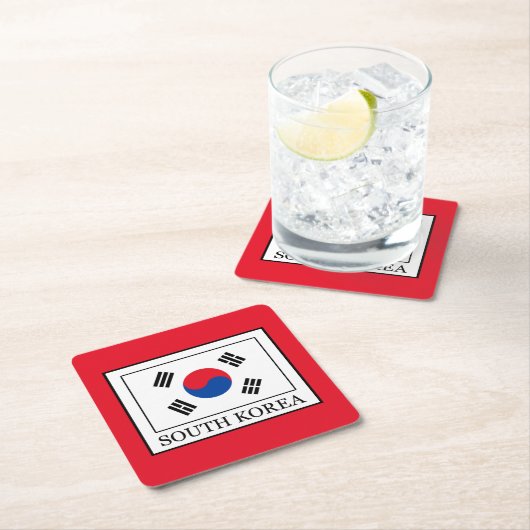Südkorea Rechteckiger Pappuntersetzer (Vor Ort)