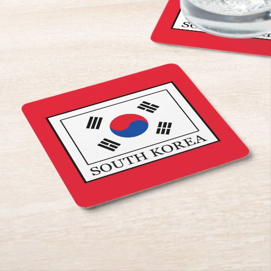 Südkorea Rechteckiger Pappuntersetzer (angewinkelt)