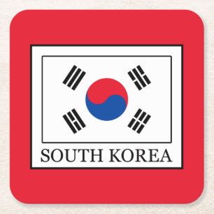 Südkorea Rechteckiger Pappuntersetzer