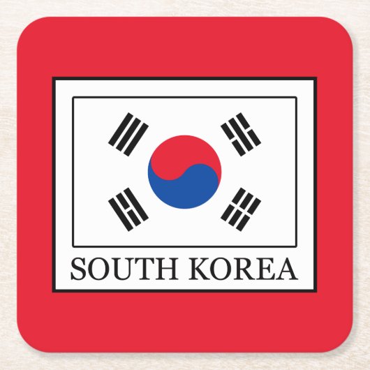 Südkorea Rechteckiger Pappuntersetzer (Vorderseite)
