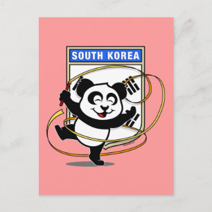 Südkorea Rhythmische Gymnastik Panda Postkarte