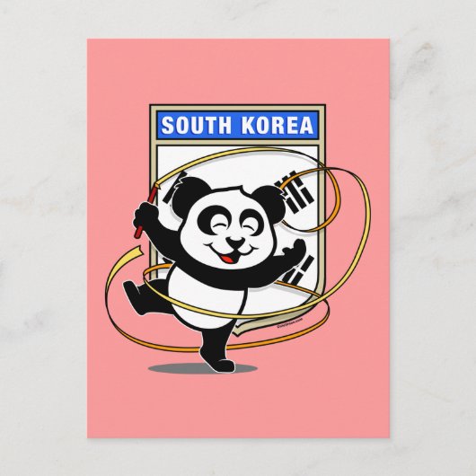 Südkorea Rhythmische Gymnastik Panda Postkarte (Vorderseite)