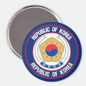 Südkorea-Runde Magnet (Vorderseite/Rückseite)
