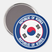 Südkorea-Runde Magnet (Vorderseite/Rückseite)